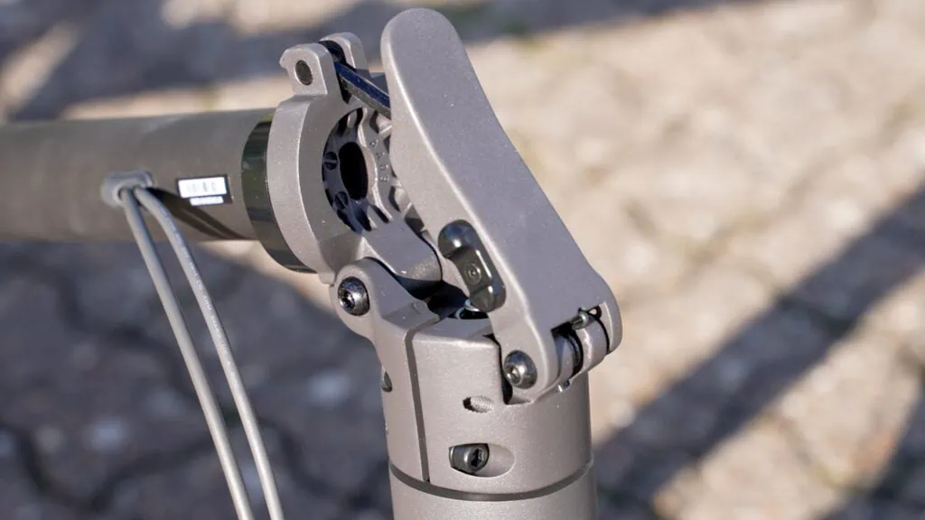 Segway Ninebot Max G2 Review: Most Comfortable Scooter Under $1K 59 Closeup of the folding mechanism on the Ninebot Max G2
