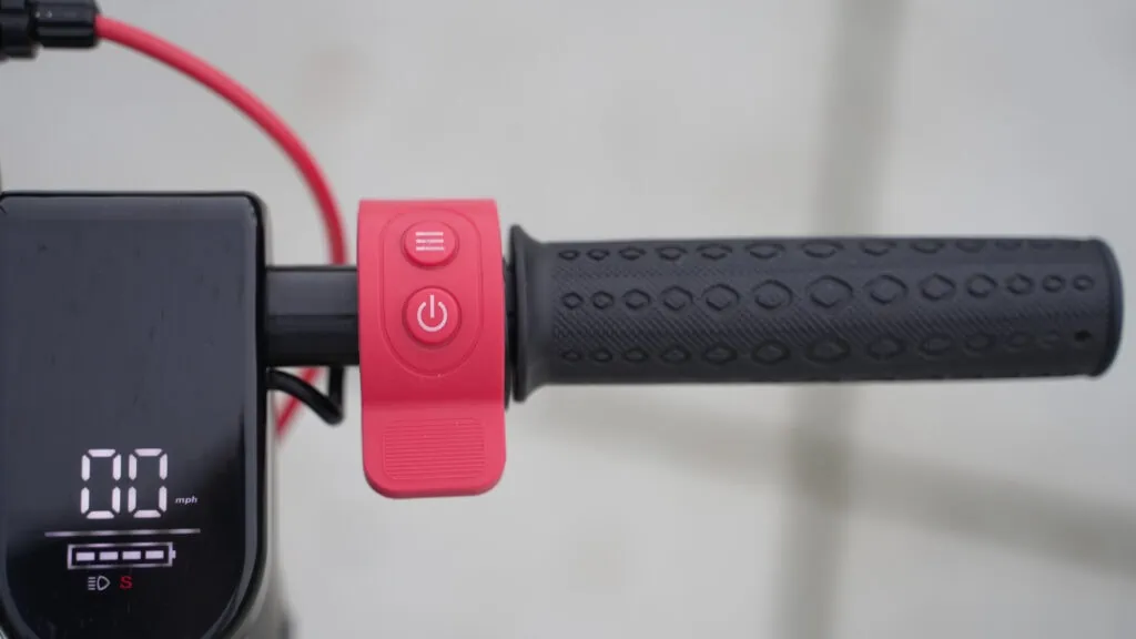 TurboAnt X7 Max Review: Portability & Performance at a Low Price 50 Closeup of thumb throttle on turboant x7 max