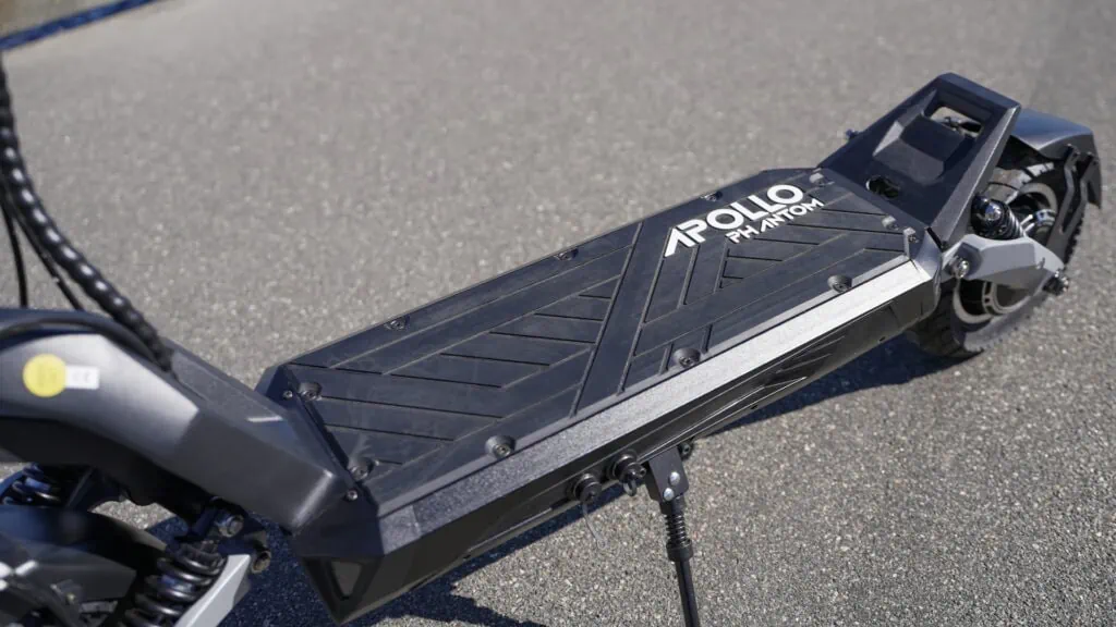 Apollo Phantom V3 Review: Premium Feel & Power 47 Deck on the Apollo Phantom electric scooter