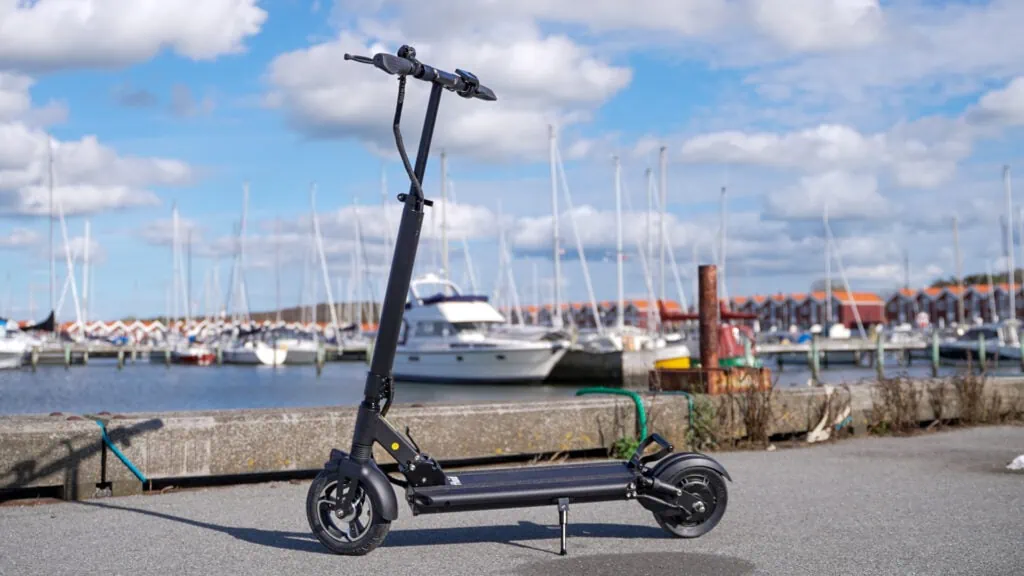 fluid Horizon Electric Scooter Review 52 Fluid Horizon at the harbor