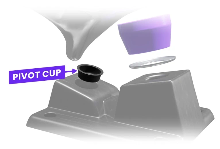 illustration of what a pivot cup looks like on a skateboard and longboard truck illustration of what a pivot cup looks like on a skateboard and longboard truck