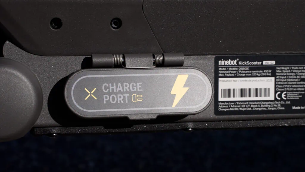 Segway Ninebot Max G2 Review: Most Comfortable Scooter Under $1K 42 Segway Ninebot Max G2 charging port